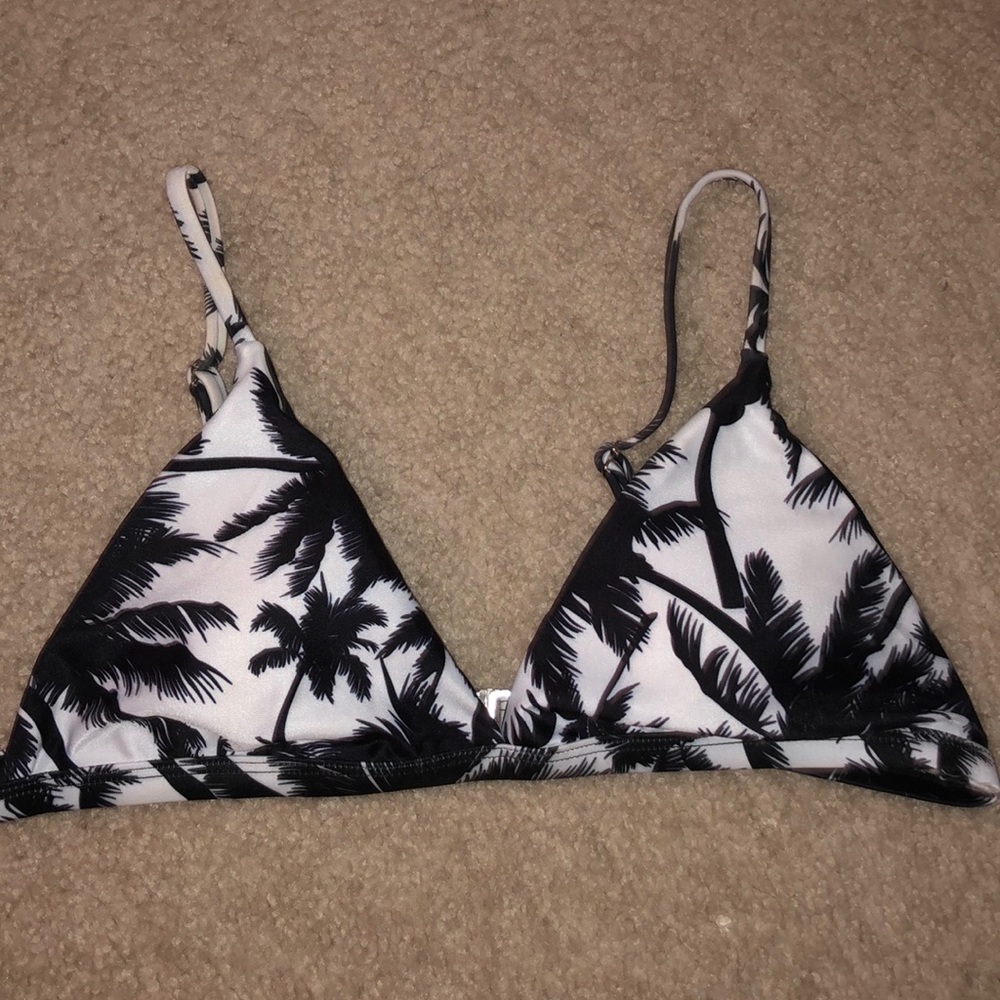 Palm tree design triangle bikini top